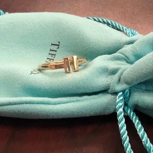 Tiffany & Co. T Wire 18K Rose Gold Ring Size 5.5
